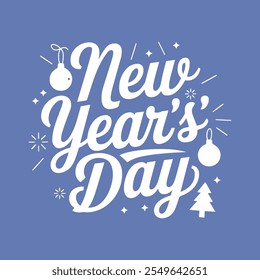 Happy new year text typography New Year text logo template with bold font written in vector design
