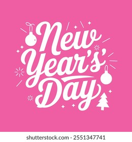 Happy new year text typography New Year text logo template with bold font written in vector design
