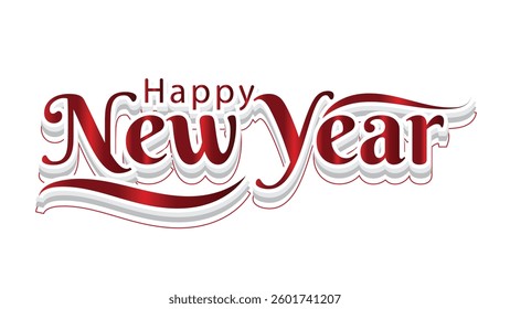 Happy new year text typography design