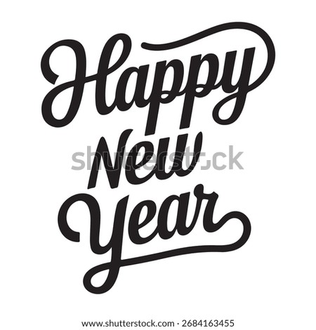 Happy New Year text, typography vector design on white background 