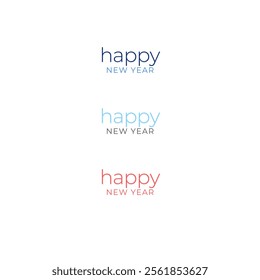 happy new year text vector design isolated in white background