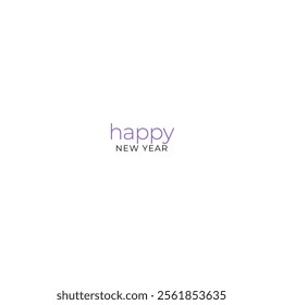 happy new year text vector design isolated in white background