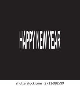 Happy new year text Vector background design