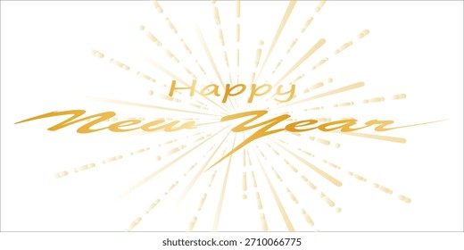 Texto de feliz año NUEVO escrito con tinta de oro. Ilustración vectorial.