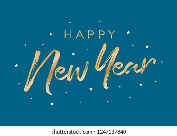 Happy New Year Text, New Year's Greeting Card, Happy New Year Background, 2021, Holiday Vector Text Greeting Card Illustration