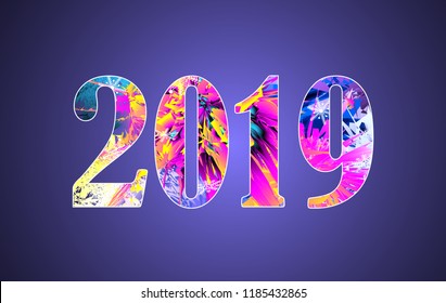 Happy new year theme multicolored greeting banner. Including bright colors. used clipping mask.