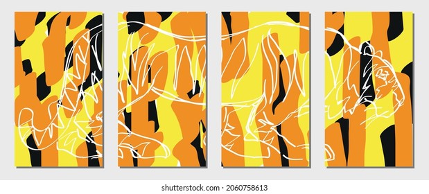 Happy New Year of the Tiger! Creative hand-drawn social media backgrounds. Editable templates. 