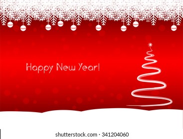 Happy New Year Tree! The red background is a beautiful tree zen