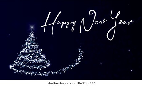 Happy New Year Tree shine Edit Wallpaper card