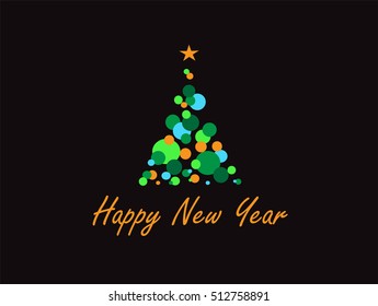Happy New Year  tree vector