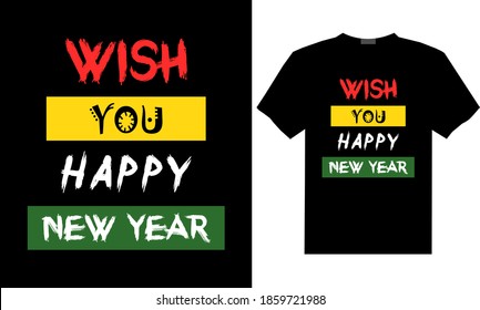 Happy new year t-shirt design template