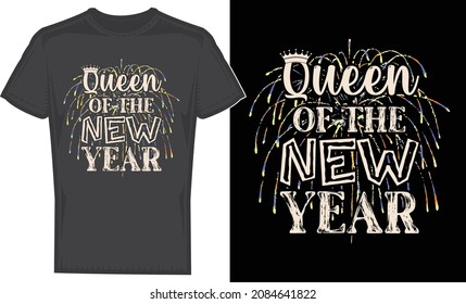 Happy New Year t-shirt design.
Happy New Year 2022 t-shirt design. T-Shirt template. New year celebration, tee shirt design for print. banner, logo, poster, and frame, editable vector, mug.