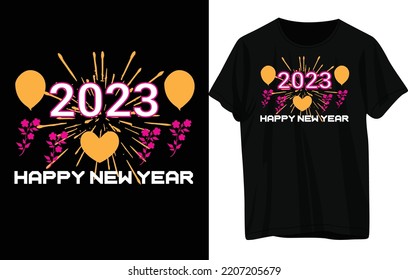 Happy New Year T-shirt Design .