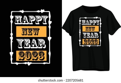 Happy New Year T-shirt Design .