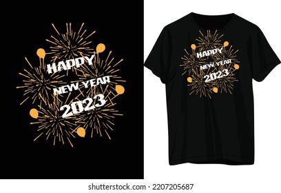 Happy New Year T-shirt Design .