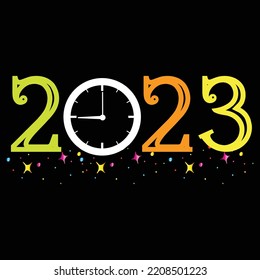 Happy new year t-shirt design vector template