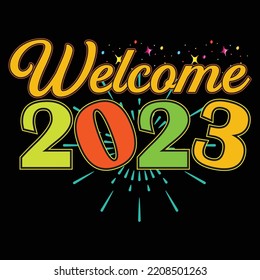 Happy new year t-shirt design vector template