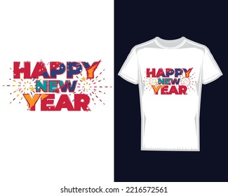 Happy new year t-shirt design