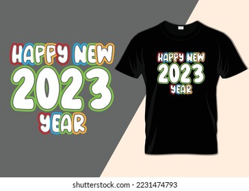 Happy new year T-shirt design