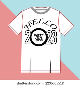 Happy new year t-shirt design template.