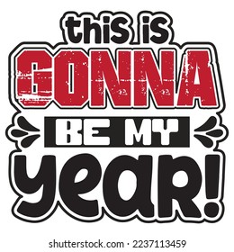 Happy new year T-shirt design, vector file .