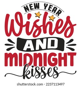 Happy new year T-shirt design, vector file .