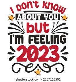 Happy new year T-shirt design, vector file .