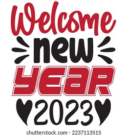 Happy new year T-shirt design, vector file .
