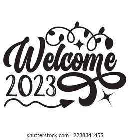 Happy New Year T-Shirt Design, Vector File.