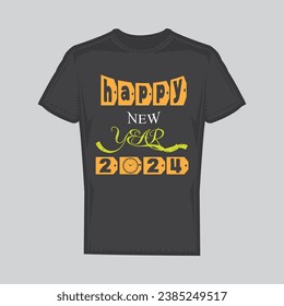 A happy New Year T-shirt design template for 2024