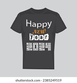 A happy New Year T-shirt design template for 2024