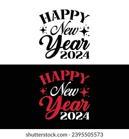 Happy New Year T-Shirt Design 2024