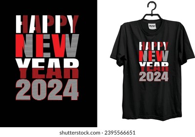 Happy new year t-shirt design, new year 2024
