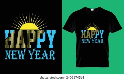 Happy New Year T-shirt design vector