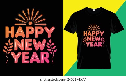Happy New Year T-shirt design vector