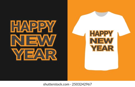 Happy New Year T-shirt design vector