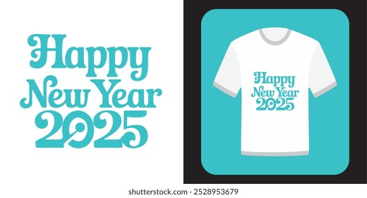 Happy New Year T-shirt Design, A Typographic Journey