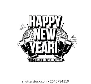 Happy new year t-shirt design