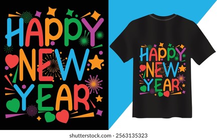 happy new year t-shirt design