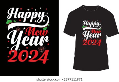  Happy New Year T-shirt, New Year Quotes, Welcome 2024 Shirt,  Year Clip Art, New Year's Eve Quote, colorful lettering happy new year
