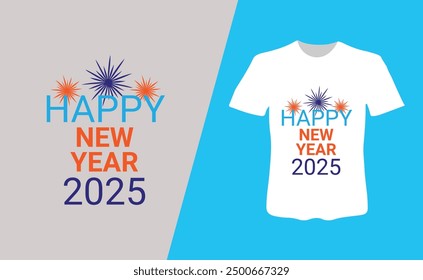 Happy new year t-shirt vector design.