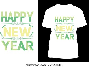 Diseño feliz de la camiseta del año nuevo para el año nuevo