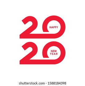Happy New Year twenty-twenty logo Design. Can be use as monogram, mnemonic, symbol, emblem design. Design resource to use greetings, card, poster, flyer, face book past and social media content making