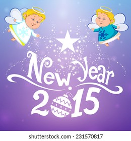 Happy new year with two angels