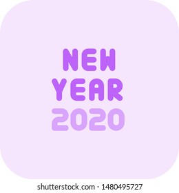 Happy new year two thousand twenty text