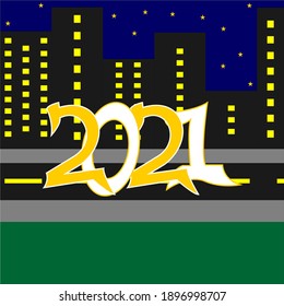 Happy new year "two thousand two one" have a better year - happy new year vector illustration