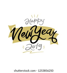 Happy New Year Typhography Vector Illustration
