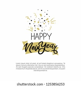 Happy New Year Typhography Vector Illustration