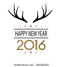 Happy New Year typographic  background 