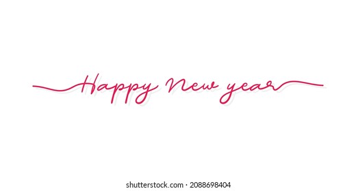 Happy New Year. Typographic Cursive Writing Greeting Card for New Year.  Illustration